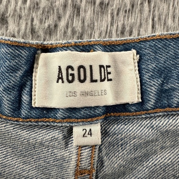 AGOLDE Jeans Womens 24 Low Slung Baggy in Libertine Wide Leg Light Blue Denim - Picture 5 of 16